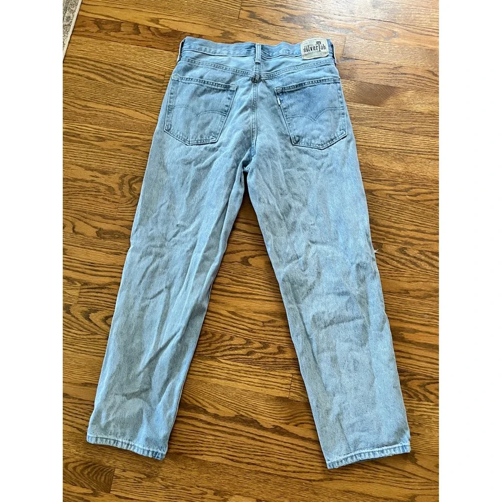 Levis SilverTab Loose Distressed Light Wash Jeans Mens W30 L30 Baggy Denim